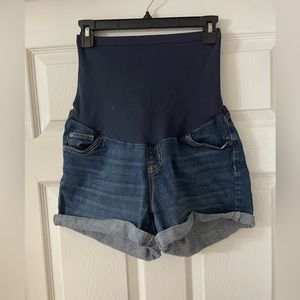 * 2 for 10 * INDIGO BLUE Maternity Blue Jean Shorts Large